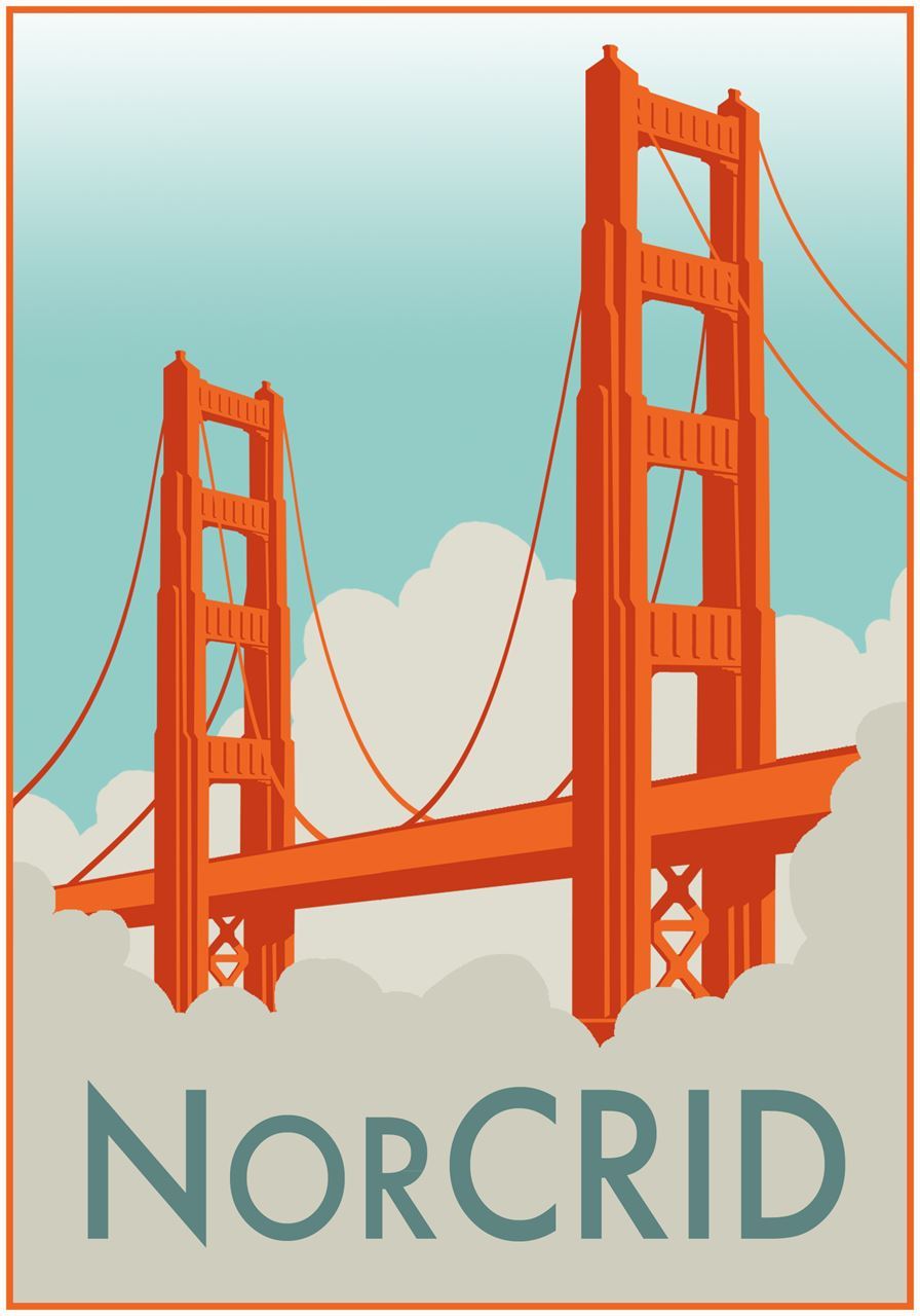 NorCRID Logo (image of the Golden Gate Bridge with turquoise sky above and clouds below and the text 'NorCRID' at the bottom)
